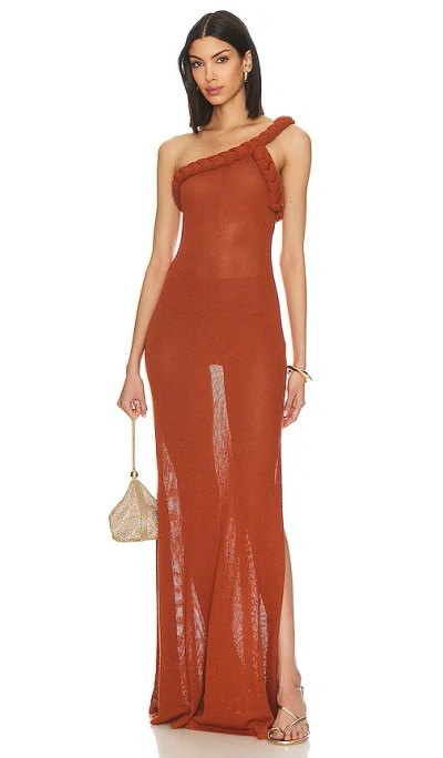 Bronx And Banco Dalia Gown In Metallic Copper