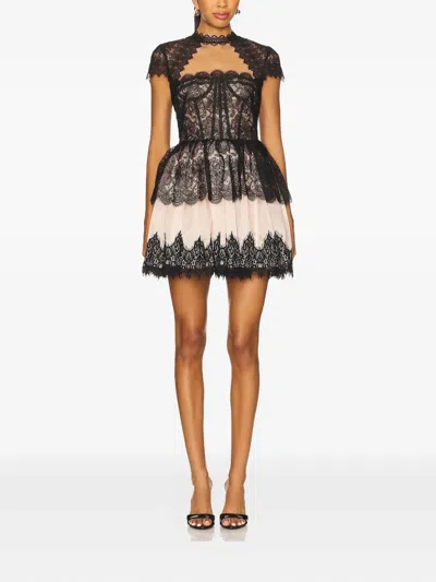 Bronx And Banco Daphne Lace Mini Dress In Black