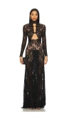 Bronx And Banco Eleanor Lace Gown In Black