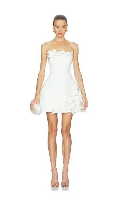 Bronx And Banco Estelle Floral Strapless Mini Dress In White