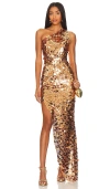 Bronx And Banco Women's Farah Paillette One-shoulder Gown In Gold