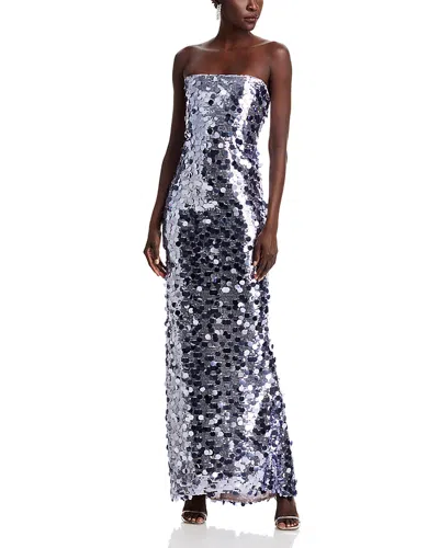 Bronx And Banco Farah Sequin Strapless Gown In Lilac