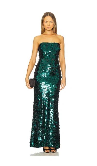 BRONX AND BANCO FARAH SEQUIN STRAPLESS MAXI DRESS