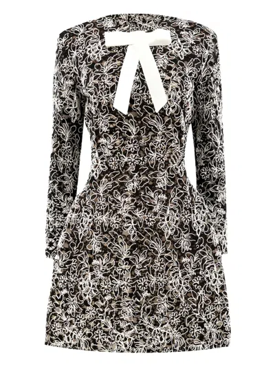 Bronx And Banco Floral-embellishment Mini Dress In Animal Print