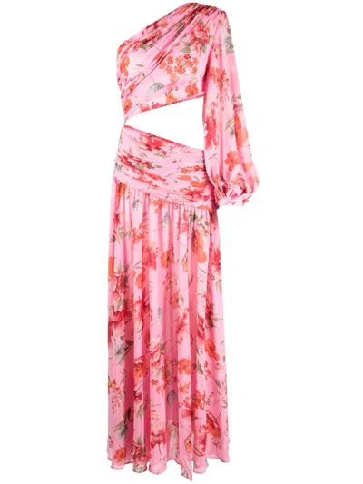 Bronx And Banco Floral-print Cut-out Detailing Dress In Pink