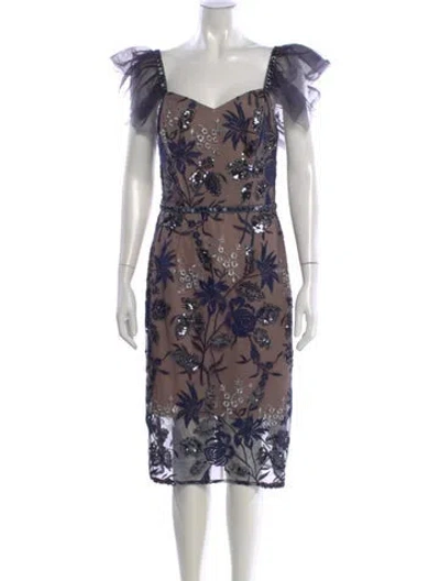 Pre-owned Bronx And Banco Floral Print Knee-length Dress In Multi