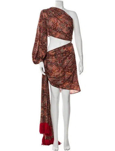 Pre-owned Bronx And Banco Floral Print Long Dress In Neutral