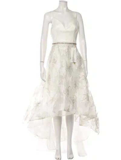 Pre-owned Bronx And Banco Floral Print Long Dress In Neutral