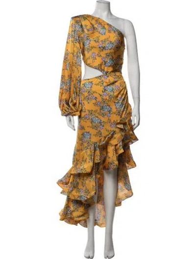 Pre-owned Bronx And Banco Floral Print Long Dress In Orange