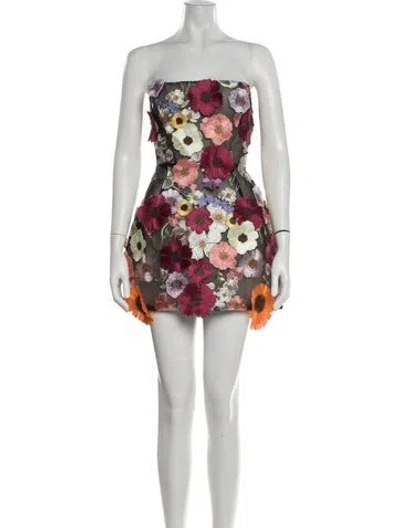 Pre-owned Bronx And Banco Floral Print Mini Dress In Black