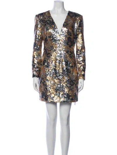 Pre-owned Bronx And Banco Floral Print Mini Dress In Blue