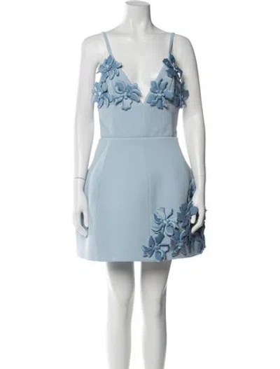 Pre-owned Bronx And Banco Floral Print Mini Dress In Blue