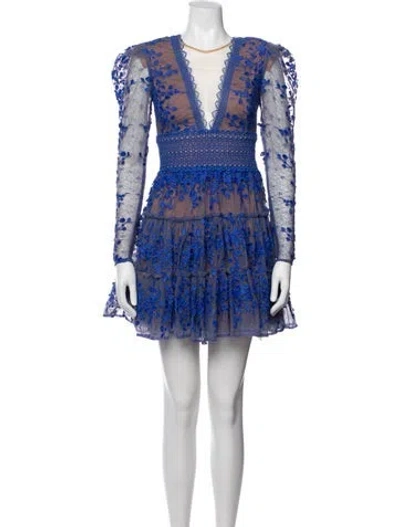 Pre-owned Bronx And Banco Floral Print Mini Dress In Blue