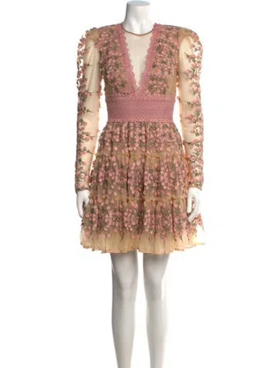 Pre-owned Bronx And Banco Floral Print Mini Dress In Neutrals