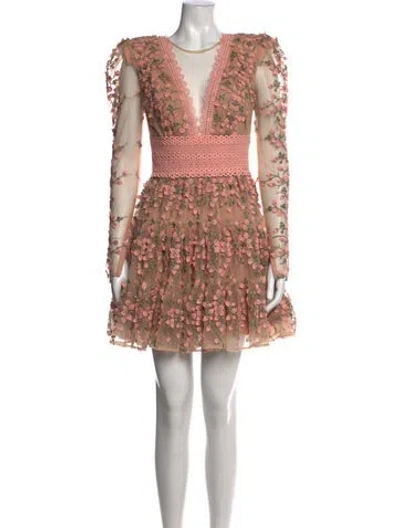 Pre-owned Bronx And Banco Floral Print Mini Dress In Neutrals