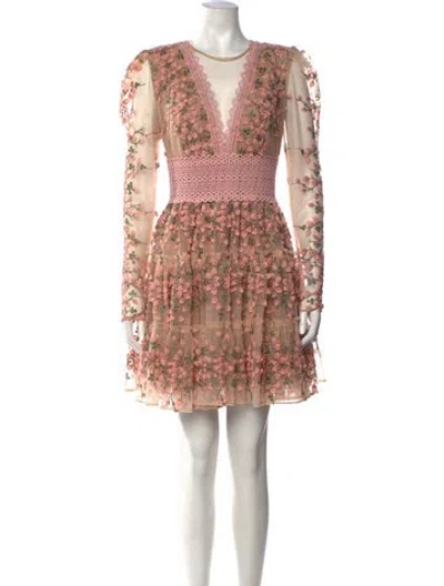 Pre-owned Bronx And Banco Floral Print Mini Dress In Neutrals