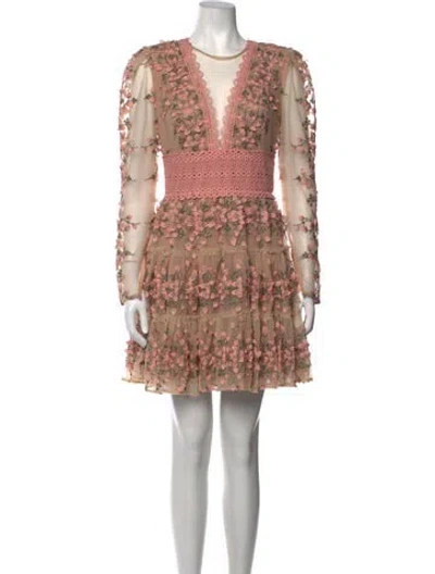 Pre-owned Bronx And Banco Floral Print Mini Dress In Neutrals