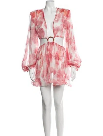 Pre-owned Bronx And Banco Floral Print Mini Dress In Pink