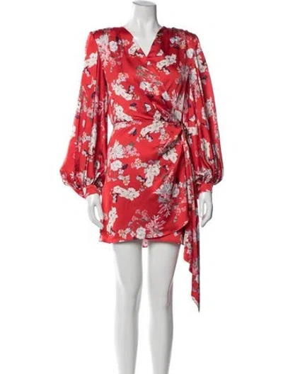 Pre-owned Bronx And Banco Floral Print Mini Dress In Red