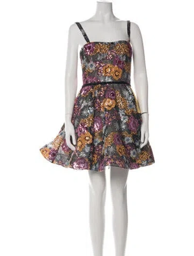 Pre-owned Bronx And Banco Floral Print Mini Dress W/ Tags In Green