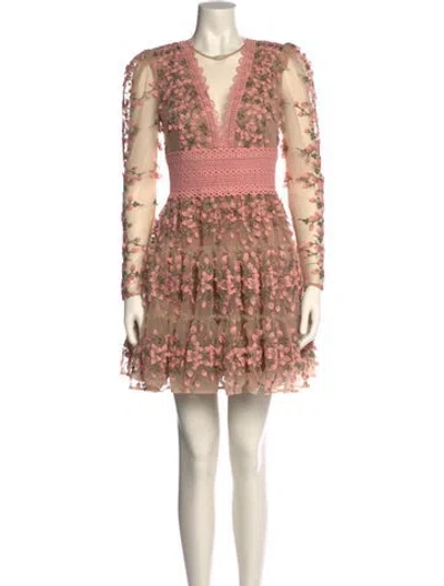 Pre-owned Bronx And Banco Floral Print Mini Dress W/ Tags In Neutral