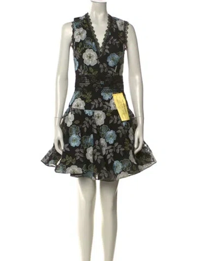 Pre-owned Bronx And Banco Floral Print Mini Dress W/ Tags In Neutral