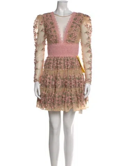Pre-owned Bronx And Banco Floral Print Mini Dress W/ Tags In Pink