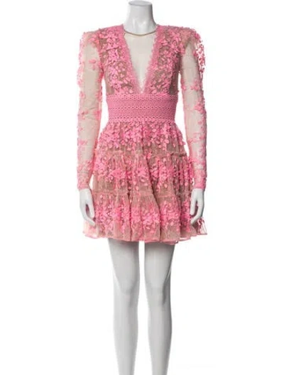 Pre-owned Bronx And Banco Floral Print Mini Dress W/ Tags In Pink