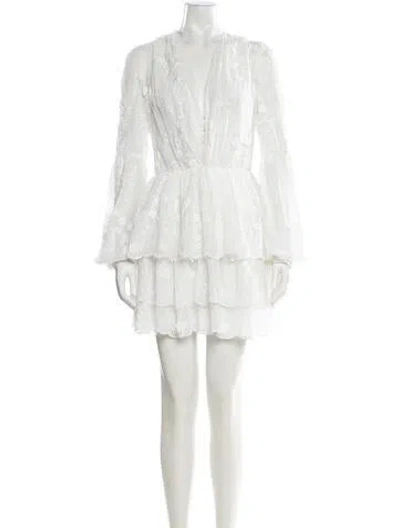 Pre-owned Bronx And Banco Floral Print Mini Dress In White