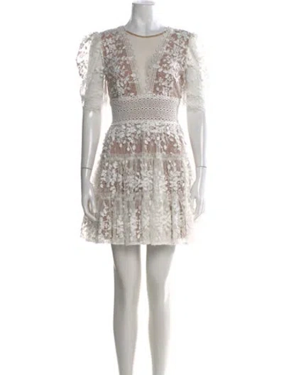 Pre-owned Bronx And Banco Floral Print Mini Dress In White