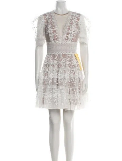 Pre-owned Bronx And Banco Floral Print Mini Dress In White
