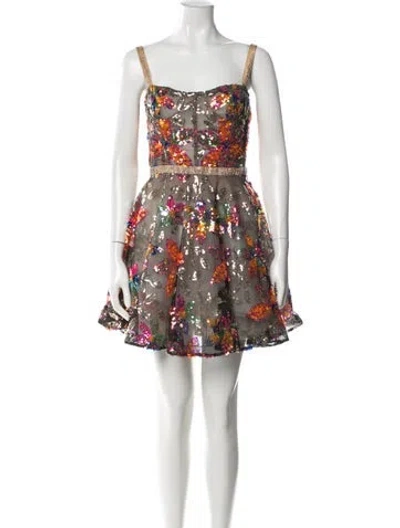 Pre-owned Bronx And Banco Floral Print Mini Dress In White
