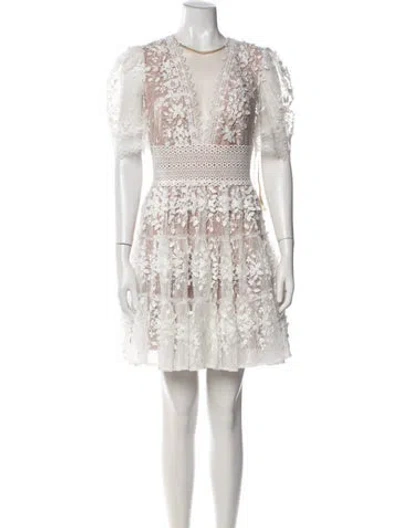 Pre-owned Bronx And Banco Floral Print Mini Dress In White