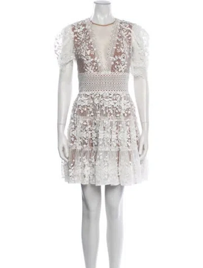 Pre-owned Bronx And Banco Floral Print Mini Dress In White