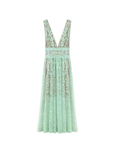 Bronx And Banco Floral-lace Sleeveless Maxi Dress In Multi
