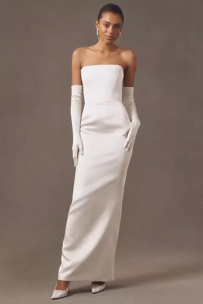 Bronx And Banco Florentina Blanc Strapless Column Wedding Gown
