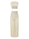 Bronx And Banco Flower-embellishment Maxi Skirt (set Of Two) In Neutral