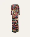 Bronx And Banco Francesca Sequin Embroidered Column Gown In Multi