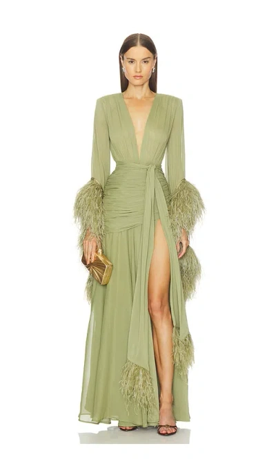 Bronx And Banco Geisha Maxi Dress In Green