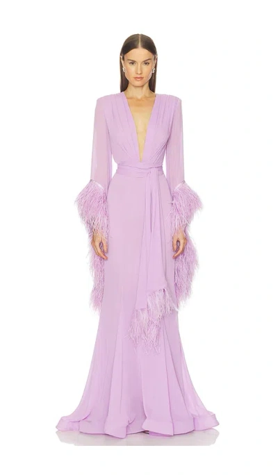 Bronx And Banco Geisha V-neck Maxi Dress In Purple