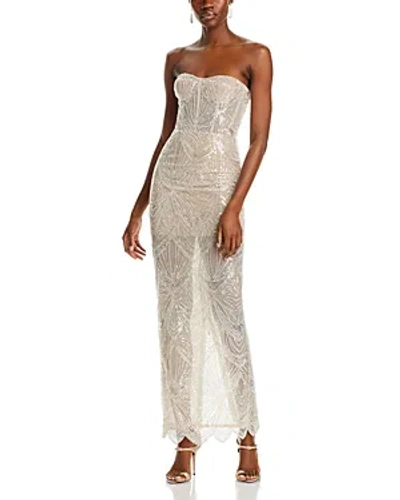 Bronx And Banco Giselle Blanc Embellished Gown In White