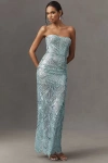 Bronx And Banco Giselle Strapless Maxi Dress In Blue