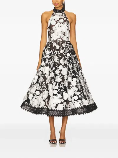 BRONX AND BANCO GRETA BOUQUET LACE MIDI DRESS