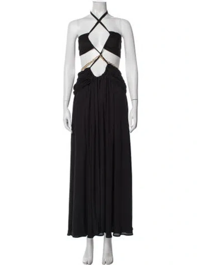Pre-owned Bronx And Banco Halterneck Knee-length Dress W/ Tags In Gray