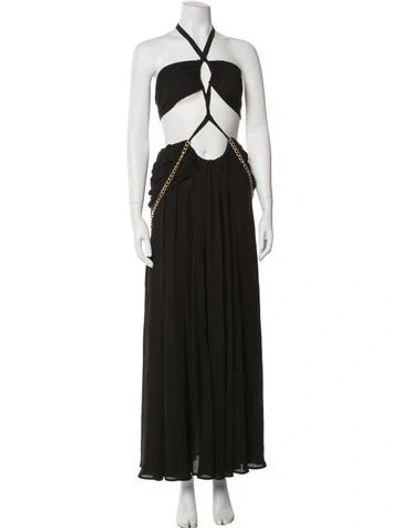 Pre-owned Bronx And Banco Halterneck Midi Length Dress In Black