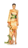 Bronx And Banco Hanna Horizon Gown In Orange Multi