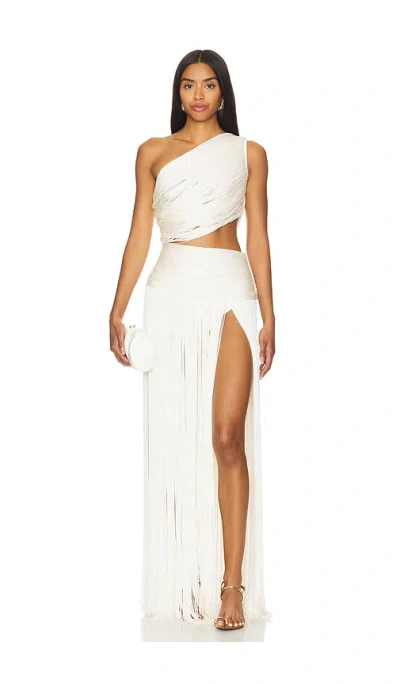Bronx And Banco Jafari Sierra Sleeveless Gown In 白色
