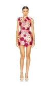 Bronx And Banco Jasmine Cap Sleeve Mini Dress In Rose