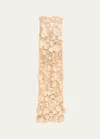 Bronx And Banco Jasmine Embroidered Strapless Column Gown In Creamfloral