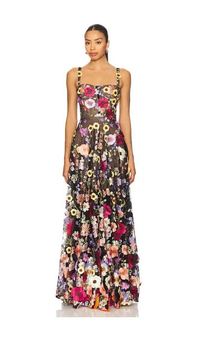Bronx And Banco Jasmine Floral Maxi Dress In Multi